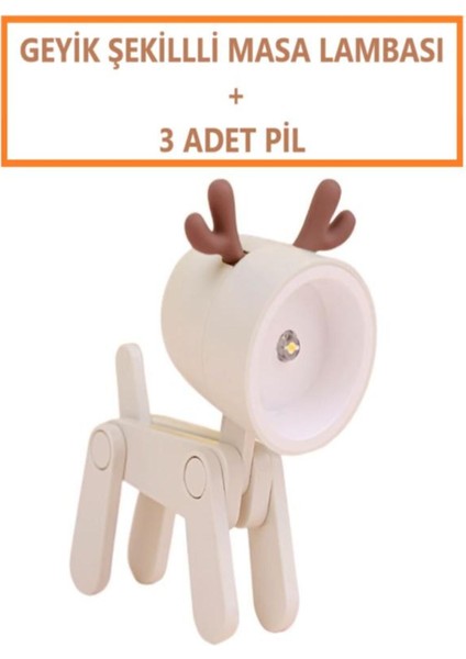 Lamba Ders Çalışma Masa Gece Lambası Mini Geyik Tasarımlı Kitap Okuma LED Işıklı Lamba indirimleri