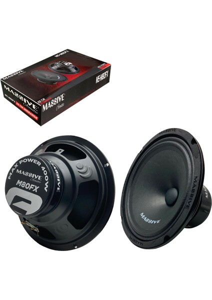 MASSİVE MS-M80FX Oto Midrange 20CM 400 Watt (150 Rms) 2 Adet