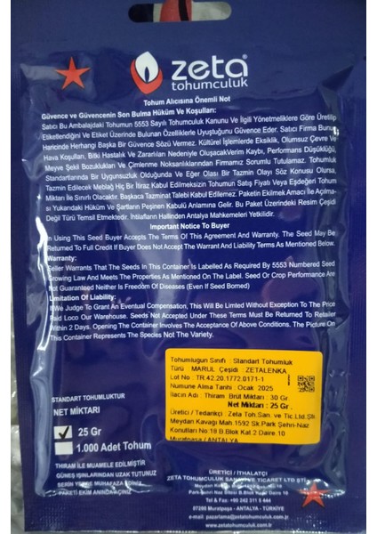 Marul Tohumu 25 gr fiyatları