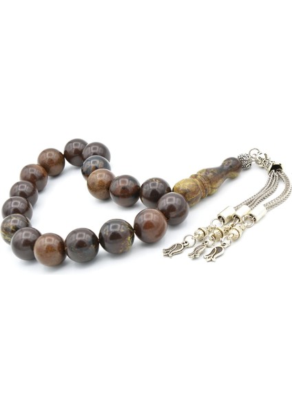 Gümüş Kaplama Püsküllü Küre Kesim Ceviz Ağacı Efe Maskot Tesbih fiyatları