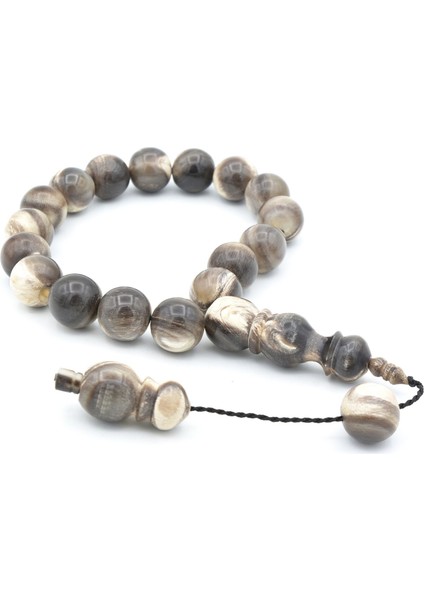 Usta Işi Sistemli Küre Kesim Bej Bufalo Boynuzu Efe Maskot Tesbih