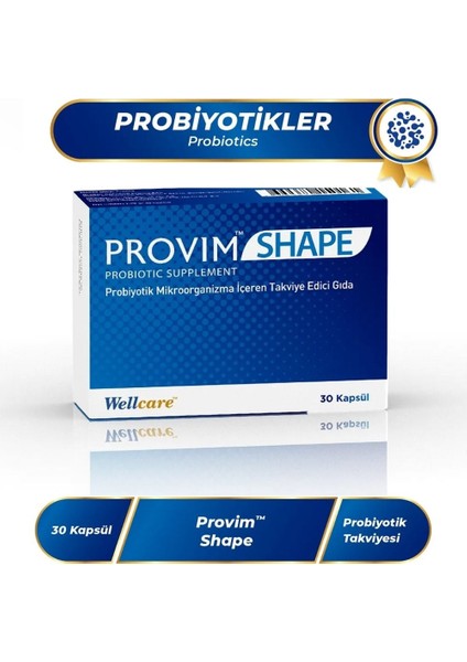 Wellcare Provım Shape Probiyotik Içeren Takviye Edici Gıda 30 Kapsül