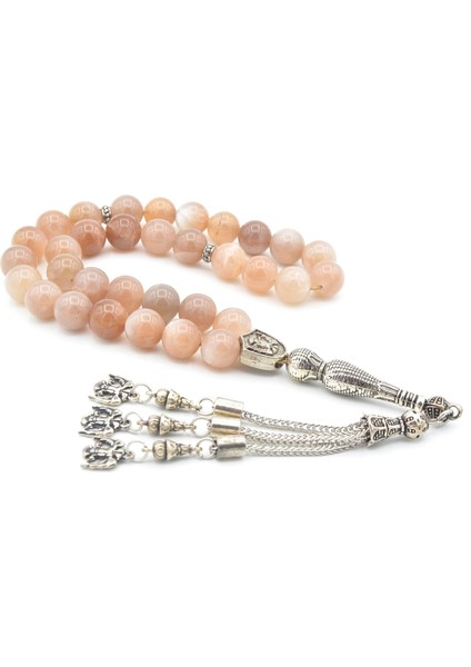 Hakiki Doğal Iri Boy Güneş Taşı Tesbih 10 mm