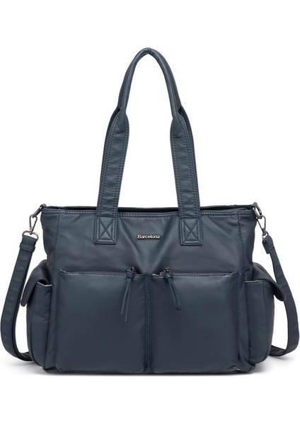 Yıkama Deri Omuz Askılı Kadın Çantası 21K Barcelona 1927