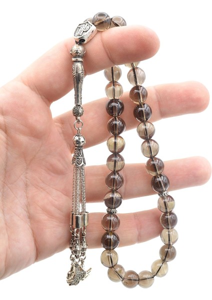 Hakiki Doğal Iri Boy Dumanlı Kuvars Taşı Tesbih 10 mm indirimleri