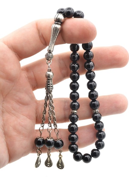 Hakiki Doğal Siyah Oniks Taşı Tesbih 8 mm indirimleri