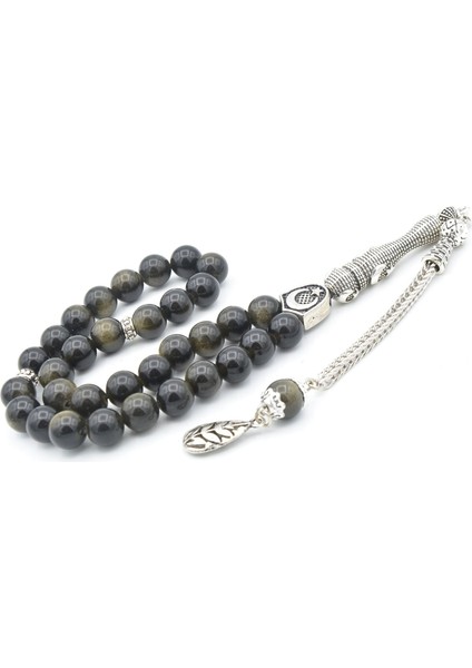 Hakiki Doğal Rainbow Obsidyen Taşı Tesbih 8 mm fiyatları