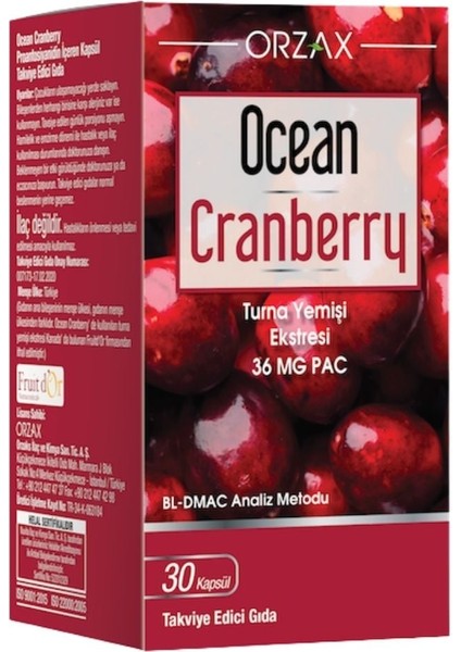 Cranberry 30 Kapsül fiyatları