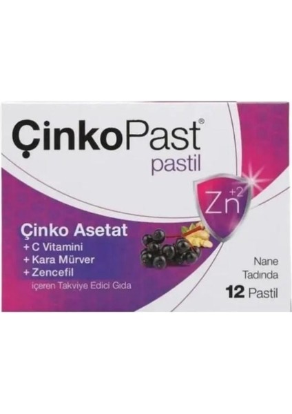 Çinkopast Nane Zencefil Kara Mürver Pastil 12 Li fiyatları