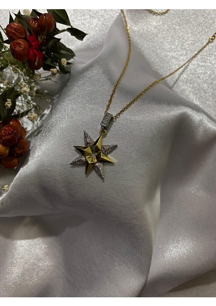 Gold Taşlı Star Kolye fiyatları