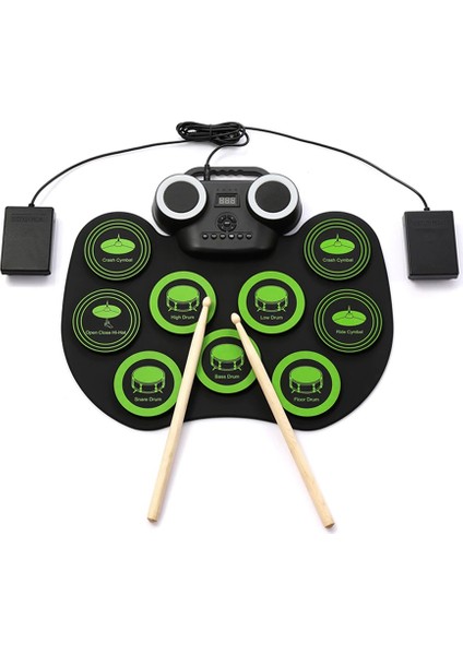 Yeni Başlayanlar Için Elektronik Davul Seti – Bluetooth & Mıdı, Şarjlı, 9 Pedli, Katlanabilir Çocuklar Için Elektronik Davul indirimleri