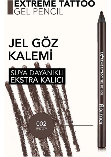 Suya Dayanıklı Jel Göz Kalemi Extreme Tattoo Gel Pencil - 002 Walnut fiyatları