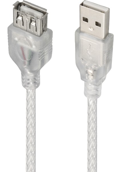 1.5 Metre 2.0V Şeffaf USB Uzatma Kablosu
