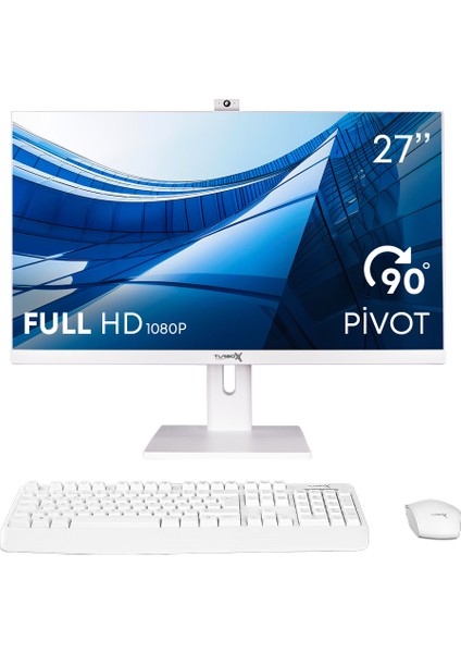 TAXPRO19 I5 11400 64GB Ddr4 1tb SSD 27 Inç Fhd Beyaz Bth Webcam Wifi All In One Pc