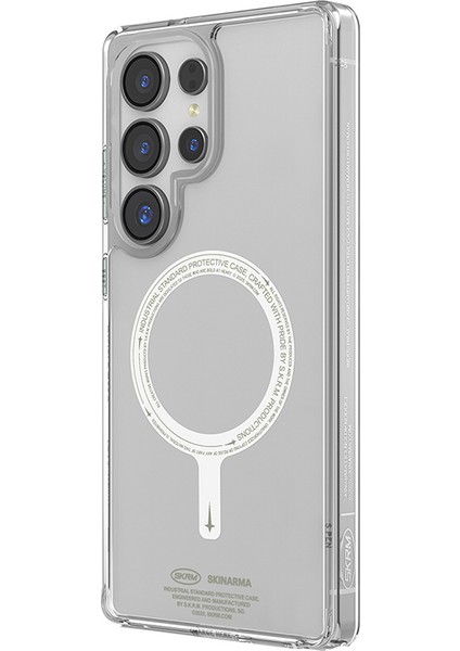 Galaxy S25 Ultra Kılıf Magsafe Uyumlu Şeffaf Fosforlu Skinarma Saido Nightglow Kapak Şeffaf fiyatları