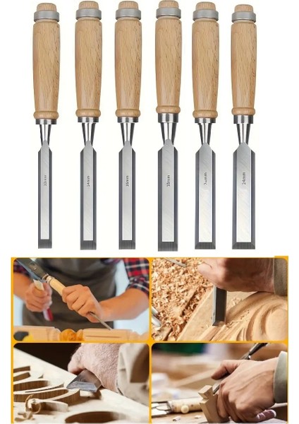 Ahşap Keski Seti 6lı Iskarpela Keskin Vanadiyum Çelik Ahşap Oyma Alet Takımı Ahşap Saplı Ergonomik fiyatları