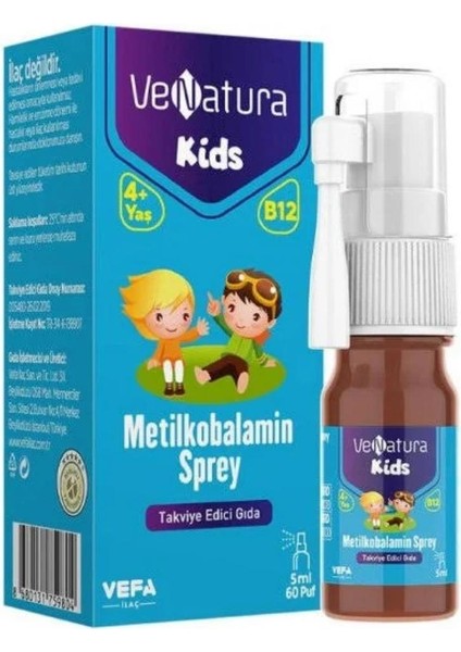 Venatura Kids B12 Mlkobalamin 5ml 60 Puf Sprey fiyatları
