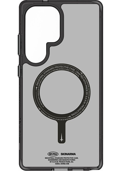 Galaxy S25 Ultra Kılıf Magsafe Uyumlu Şeffaf Airbag Tasarımlı Skinarma Saido Kapak Siyah modelleri