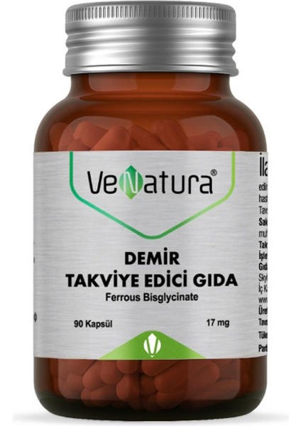 Venatura Demir Takviye Edici Gıda 90 Kapsül