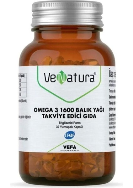 Venatura Omega-3 1600 Mg 30 Kapsül