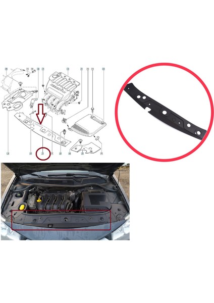 BSP1199 Renault Megane Mk2 2002-2008 8200116717 Için Ön Motor Kaput Panel Üst Koruma Plastiği Kaplaması