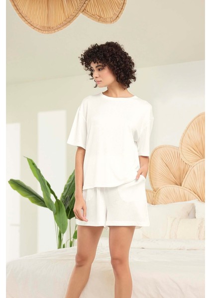 Aydoğan Kadın Beyaz %95 Lyocell %5 Elasthan Pijama Takımı fiyatları