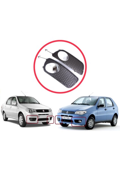 BSP1187 Fiat Palio Siena Mk1 178 2007-2016 Albea 2002-2012 51703146 Için Ön Sol Sağ Sis Far Çerçevesi modelleri
