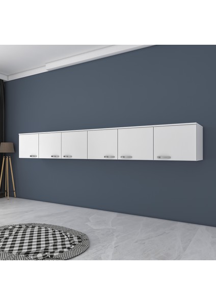 BA132 Gardırop Üst Modülü Çok Amaçlı Dolap Beyaz