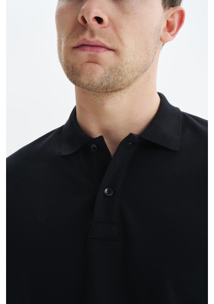 Erkek Regular Fit Basic % 100 Pamuk Pike Polo Yaka Tişört Y29374354502