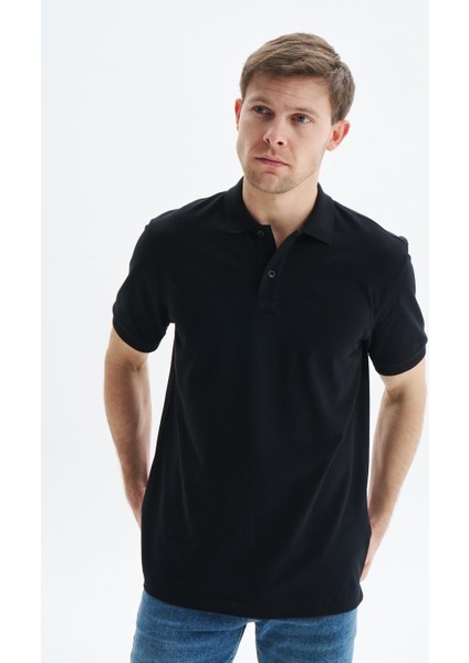 Erkek Regular Fit Basic % 100 Pamuk Pike Polo Yaka Tişört Y29374354502