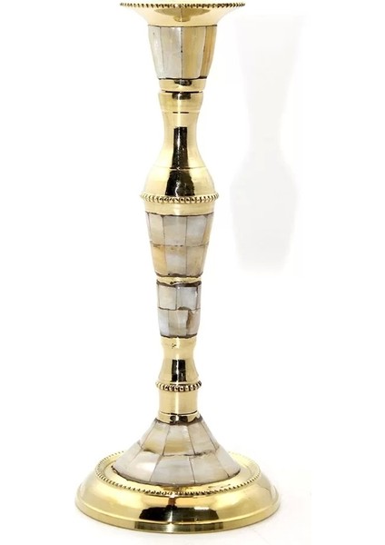 Tekli Pirinç Sedefli Şamdan 6023