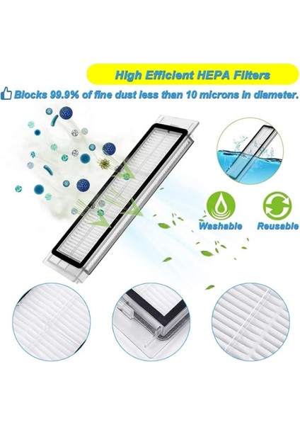 Roborock S5 Max S6 Max S6 Pure Robot Süpürge Uyumlu Yedek Mop Paspas Hepa Filtre,fırça Seti-7 Parça