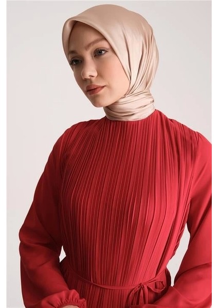 Piliseli Elbise 24YD9435 Kırmızı