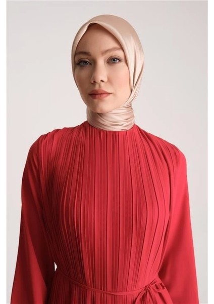 Piliseli Elbise 24YD9435 Kırmızı