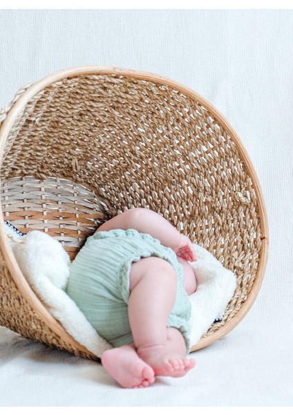 Müslin Pamuk Bebek Şortu Mint Yeşili