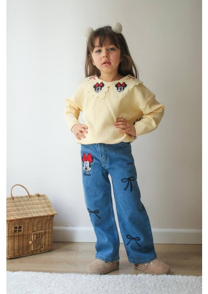 Kız Çocuk Bluz Kot Jean Pantolon Alt Üst Takım 5825