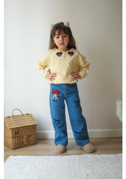 Kız Çocuk Bluz Kot Jean Pantolon Alt Üst Takım 5825