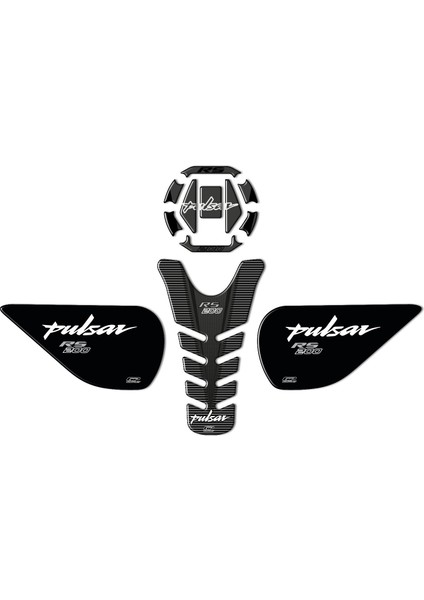 Bajaj Rs 200 2015-2020 Uyumlu Tank Pad Seti Siyah