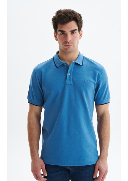 Erkek Regular Fit Basic % 100 Pamuk Pike Polo Yaka Tişört Y29374353902