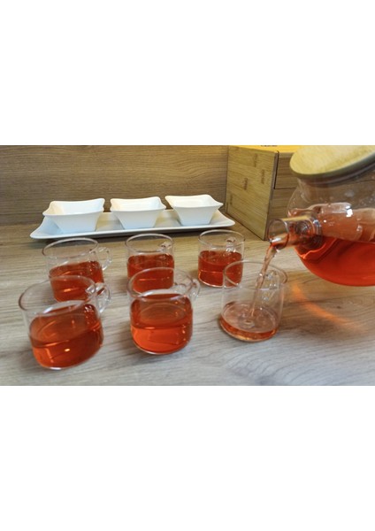 Mdklife Isıya Dayanıklı 1000 ml Süzgeçli Cam Demlik 6ADET Kupa Bardak Borosilikat , fiyatları