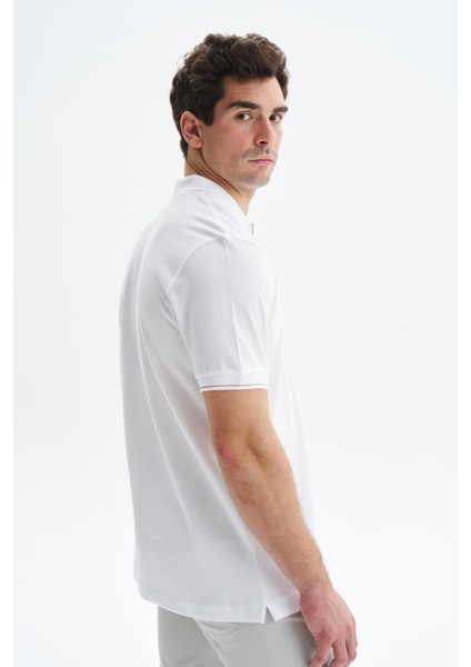 Erkek Regular Fit Basic % 100 Pamuk Pike Fermuarlı Polo Yaka Tişört Y29374354002