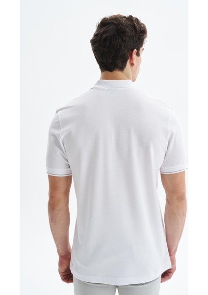 Erkek Regular Fit Basic % 100 Pamuk Pike Fermuarlı Polo Yaka Tişört Y29374354002