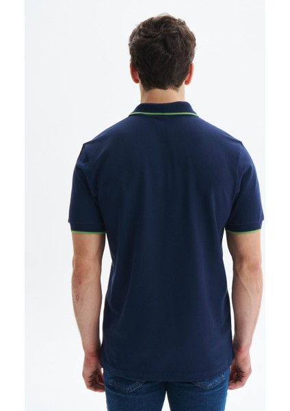 Erkek Regular Fit Basic % 100 Pamuk Pike Polo Yaka Tişört Y29374353902