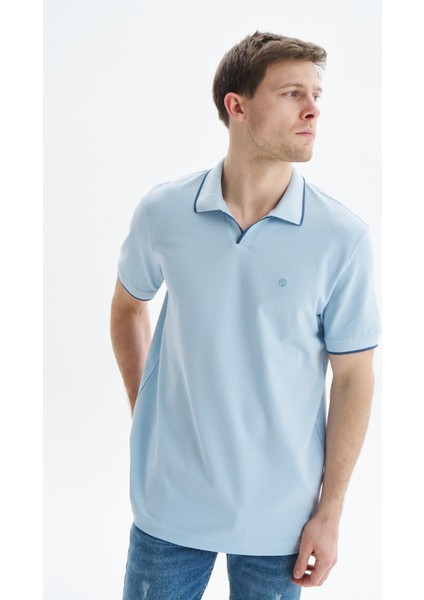 Erkek Regular Fit Basic % 100 Pamuk Pike Polo Yaka Tişört Y29374353802