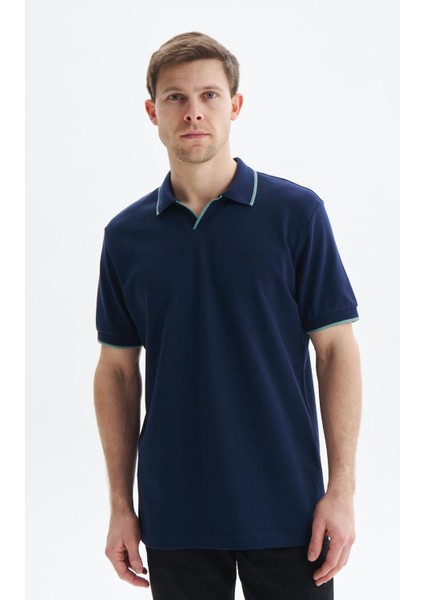 Erkek Regular Fit Basic % 100 Pamuk Pike Polo Yaka Tişört Y29374353802