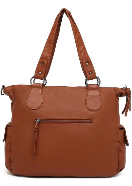 Yıkama Deri Omuz Askılı Kadın Çantası 21K Barcelona 1926 modelleri