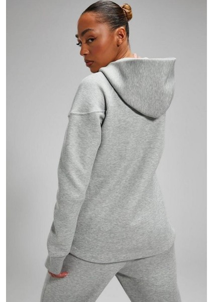 Tech Fleece Windrunner Full-Zip Hoodie Gri Tam Fermuar Kapüşonlu Kadın Sweatshrit