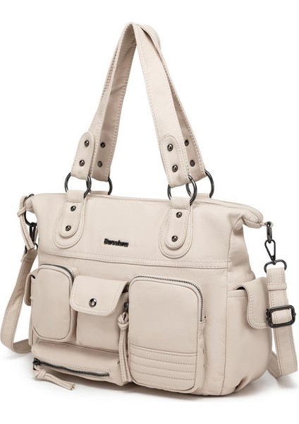 Yıkama Deri Omuz Askılı Kadın Çantası 21K Barcelona 1926 fırsatları