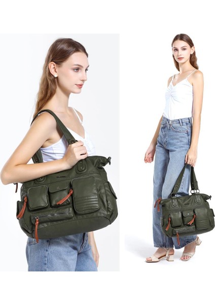 Yıkama Deri Omuz Askılı Kadın Çantası 21K Barcelona 1926 indirimleri