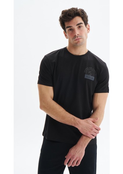 Erkek Regular Fit Yazı Baskılı Süprem Bisiklet Yaka Tişört Y29344472302